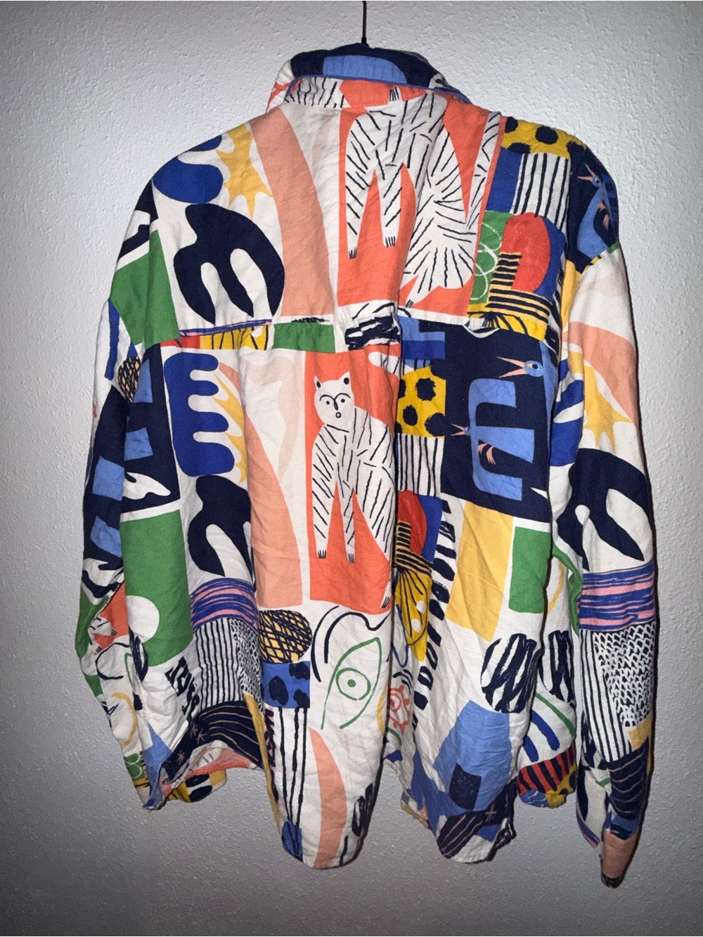 Anthropologie pj top Colorful Abstract Print Button-Up Shirt - Picture 4 of 4